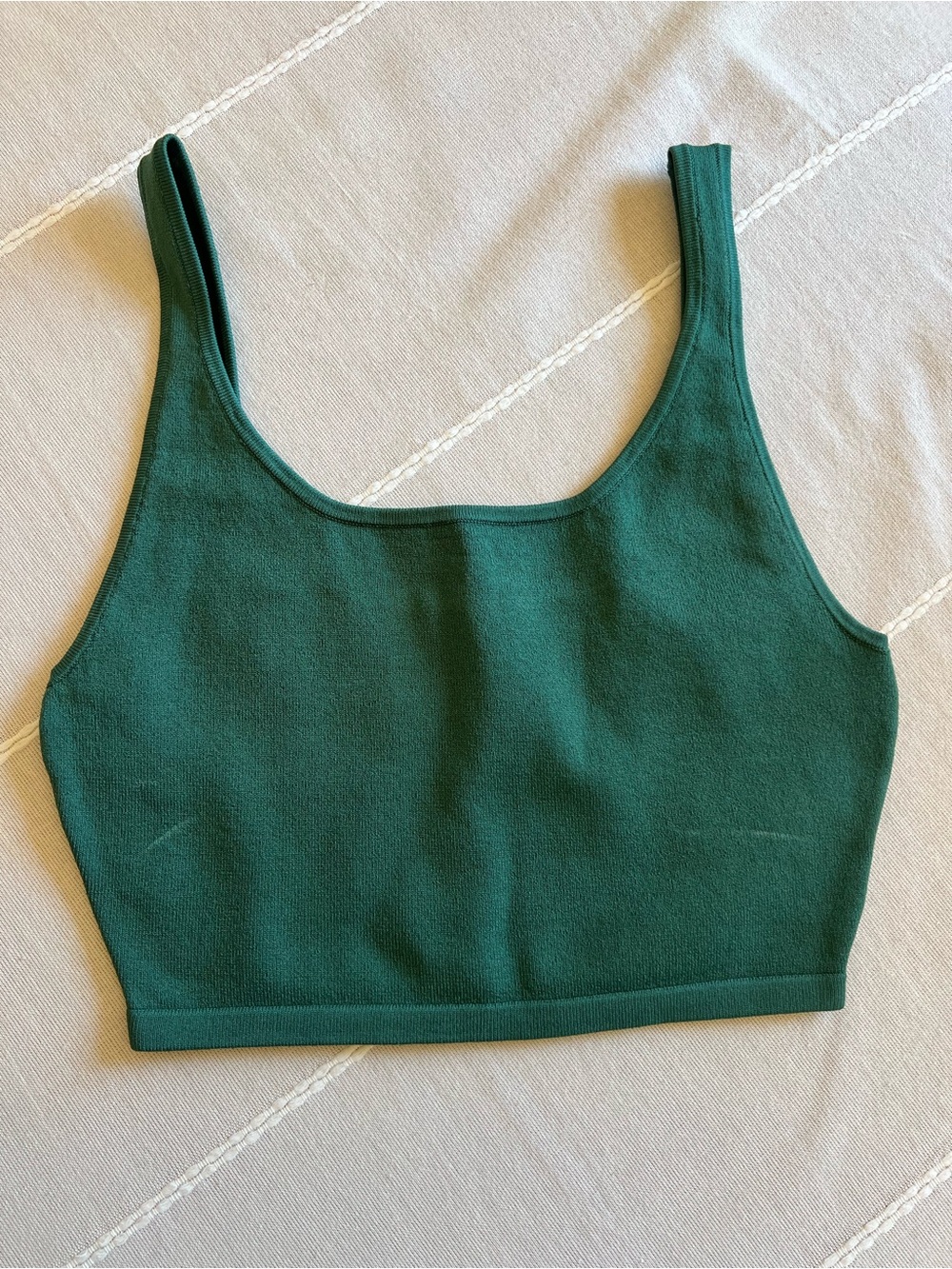 Babaton Deep Green Ribbed Cropped Tank